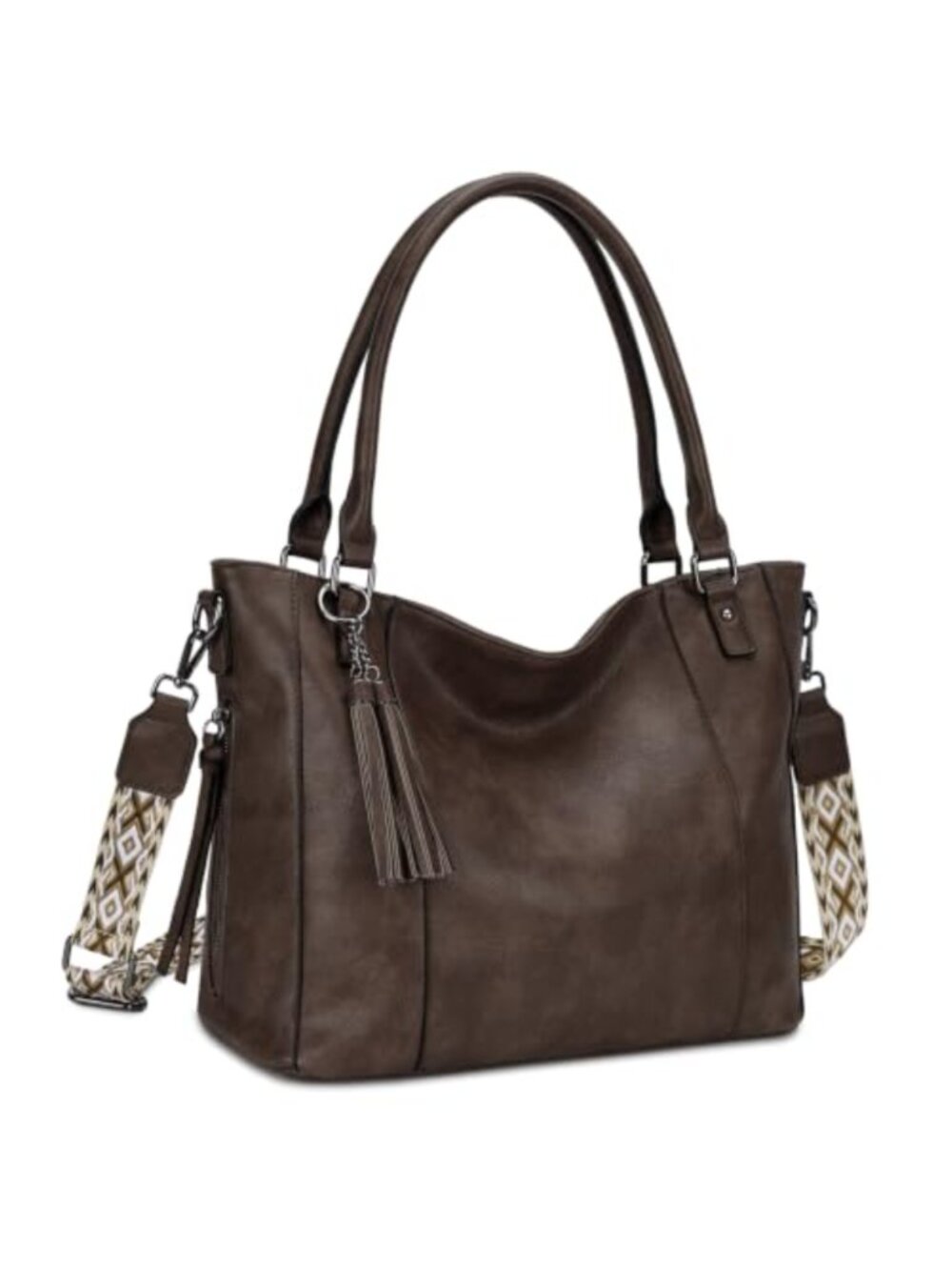 Vegan Leather Hobo Shoulder Bag Crossbody Tote